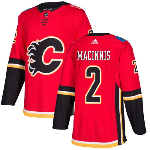Men Adidas Calgary Flames 2 Al MacInnis Red Home Authentic Stitched NHL Jersey
